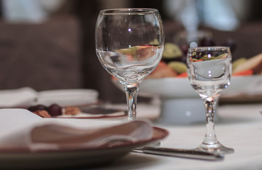served table in a cafe or restaurant