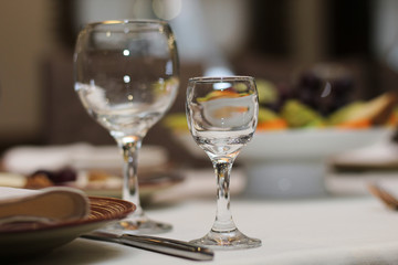 served table in a cafe or restaurant