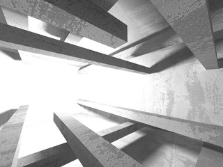 Fototapeta premium Dark empty room. Concrete rusty walls. Architecture background