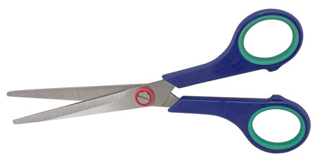 The large scissors on white