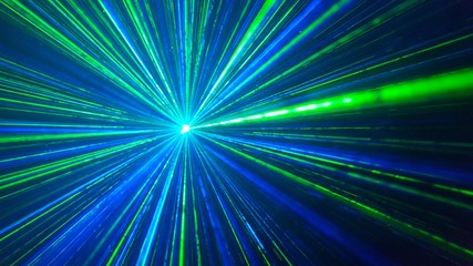 Green-blue laser light effect - obrazy, fototapety, plakaty