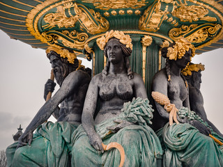 Naklejka premium Detail of the Place de la Concorde fountain, Paris.