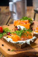 bruschetta with salmon