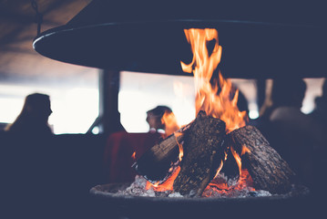 Cozy fireplace for relaxation on winter
