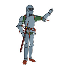 Fototapeta premium Medieval warrior cartoon vector illustration graphic design