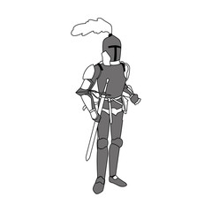 Medieval warrior cartoon vector illustration graphic design
