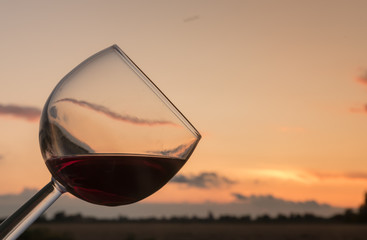 Wine at sunset