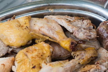 Cooked tasty mixed grilled meat