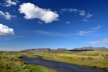 Icelandic scenery - a river in the northwest of Iceland near Blönduos