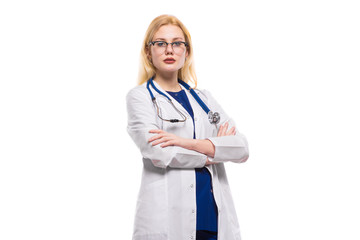 Woman doctor with stethoscope