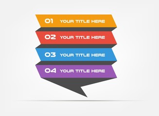 Bands infographic concept. Vector template with 4 options, parts, stages, buttons. Can be used for web, diagram, graph, presentation, chart, report, step by step infographics. Abstract background.