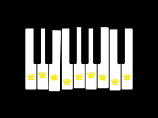 Piano keyboard with crown © chrismo63