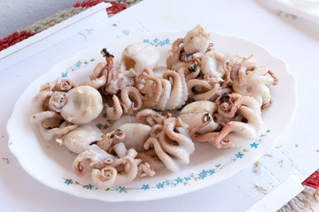 Cooking the grilled polyps
