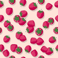 Seamless pattern with raspberry.