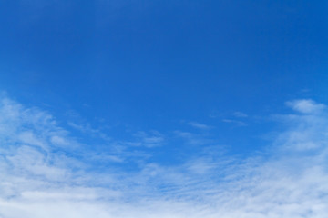 Fototapeta premium Blue sky and white fluffy clouds after raining; Background for business target or meteorology or inspiration
