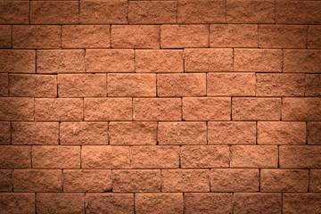 Abstract brown stone blocks wall background, Grunge and vintage wallpaper design