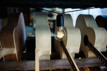 factory for the production of bent wood products. Tools for processing and gluing. Manufacture of guitars and stringed musical instruments.