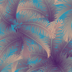 Fototapeta na wymiar Tropical palm leaves vector floral pattern background
