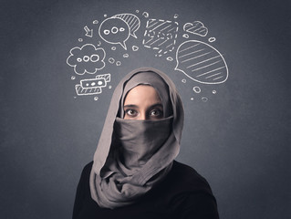 Muslim woman wearing niqab