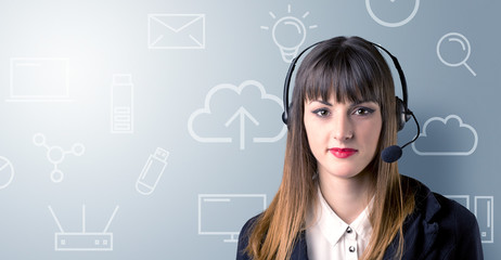 Young Female telemarketer