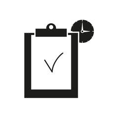 Clip board work hours icons