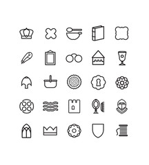 collection de pictos du moyen-âge, médiéval, historique