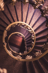 looking down a spiral staircase