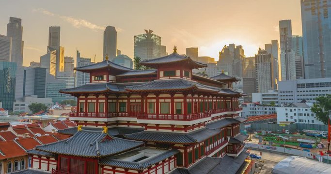 Buddha Tooth Relic Temple Of Singapore, 4K Timelapse Movie