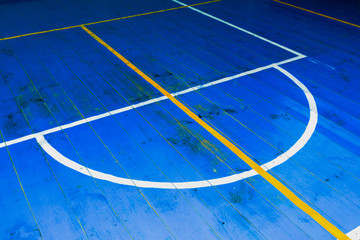 old wooden basketball court floor