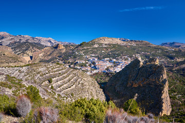 Vista Panorámica del Montañoso Pueblo de Castril, Granada, España