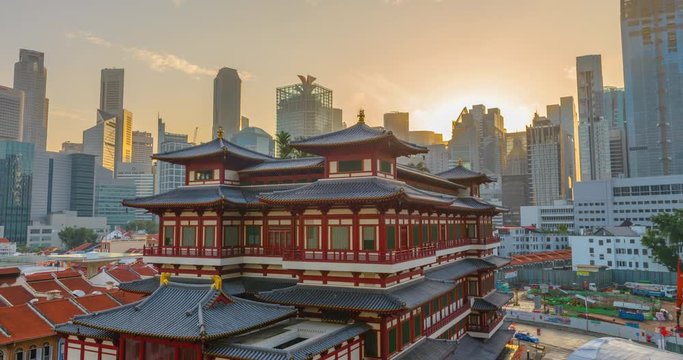 Buddha Tooth Relic Temple Of Singapore, 4K Timelapse Movie