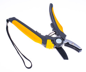 Metal secateur for branches, isolated on white background