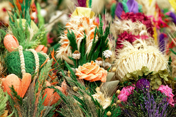 Fototapeta premium Paper, hand-made flowers during Palm Sunday