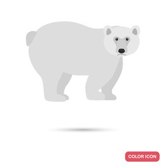 Polar bear color flat icon