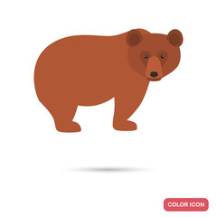 Grizzly bear color flat icon