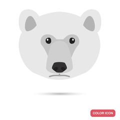 Polar bear muzzle color flat icon