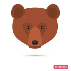 Grizzly bear muzzle color flat icon