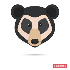 Spectacled bear muzzle color flat icon