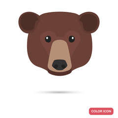 Brown bear muzzle color flat icon