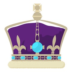 Crown of the King icon, cartoon style