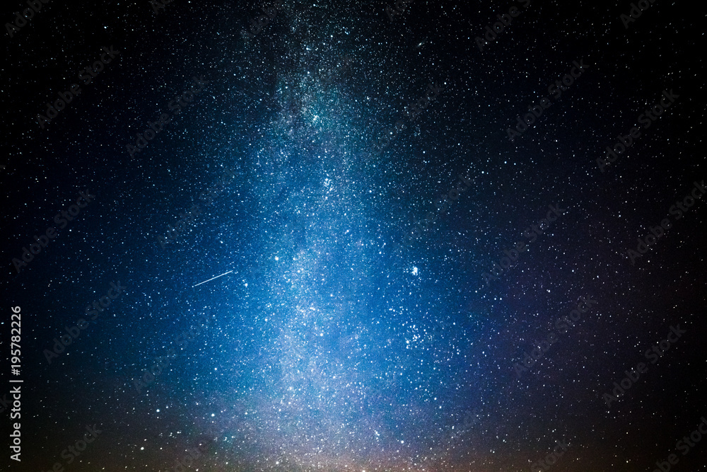 Wall mural blue universe and constellation with million stars at night