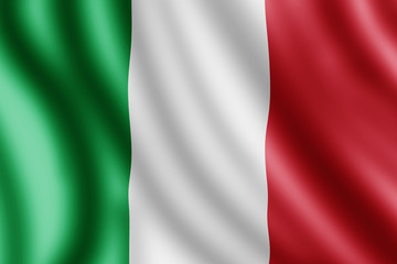 Italy flag, Realistic illustration