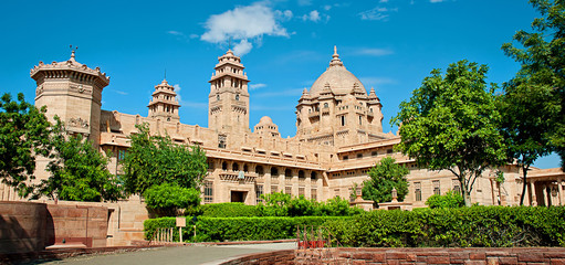 Umaid Bhawan palace hotel in Jodhpur in Rajasthan, India