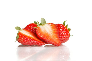 strawberry fruit isolated on white studio background