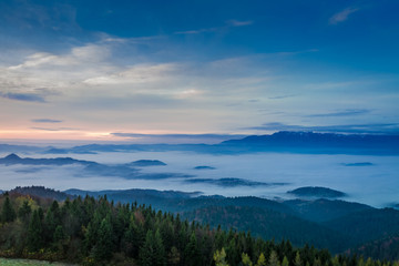 Stunning sunrise in Tatras in autumn, Poland