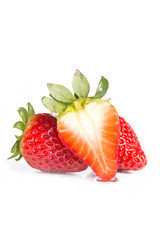 strawberry fruit isolated on white studio background