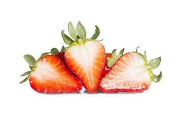 strawberry fruit isolated on white studio background