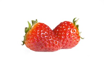 strawberry fruit isolated on white studio background