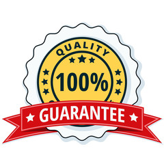 100% Qualty Guarantee label illustration