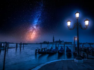 Fototapeten Grand Canal and milky way in Venice, Italy © shaiith